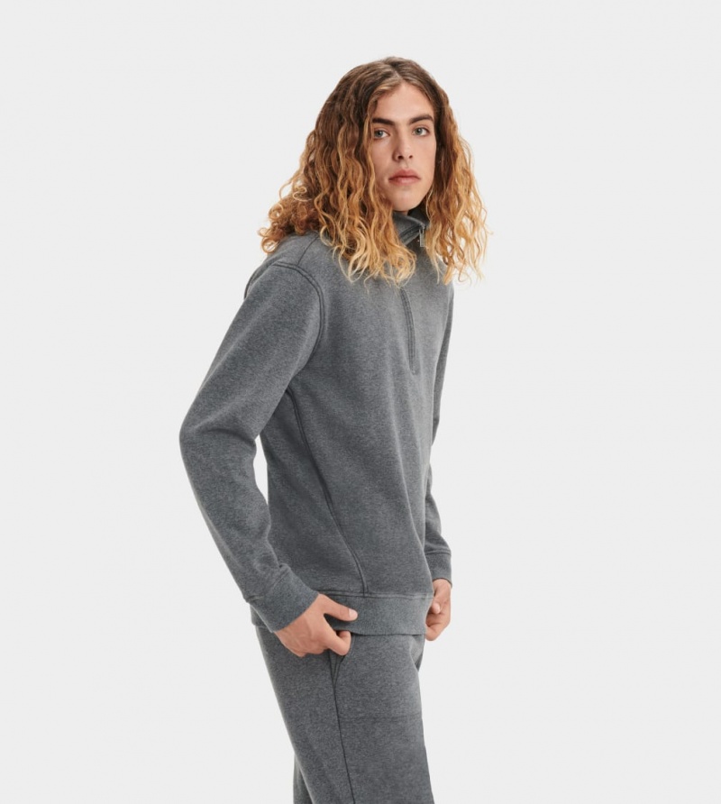 Ugg Zeke Half Zip Pullover Men\'s Sweatshirt Grey | XIYTFHA-78