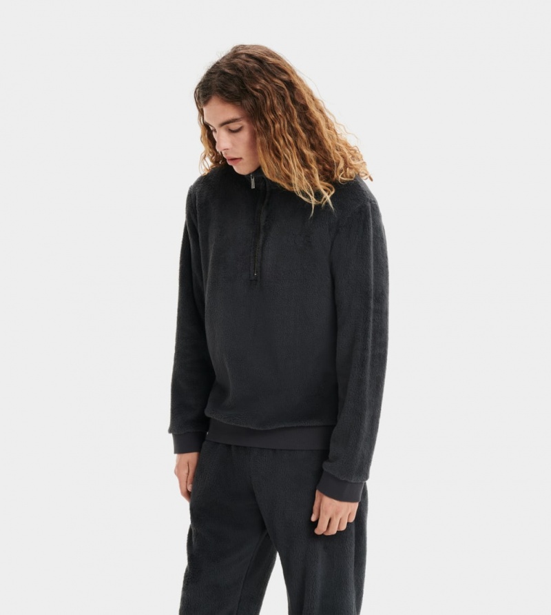 Ugg Zeke Sherpa Men\'s Sweatshirt Black | NWUZKJG-94