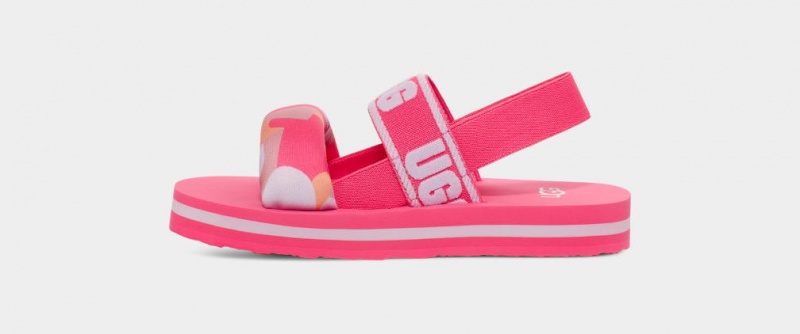 Ugg Zuma Sling Camopop Kids' Sandals Pink | EZYQOJH-75