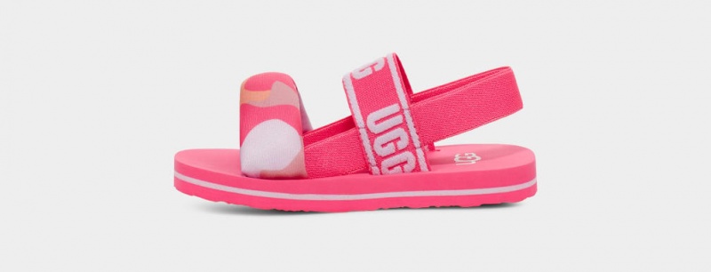 Ugg Zuma Sling Camopop Kids' Sandals Pink | JTHBFQN-74