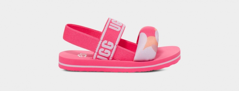 Ugg Zuma Sling Camopop Kids\' Sandals Pink | JTHBFQN-74