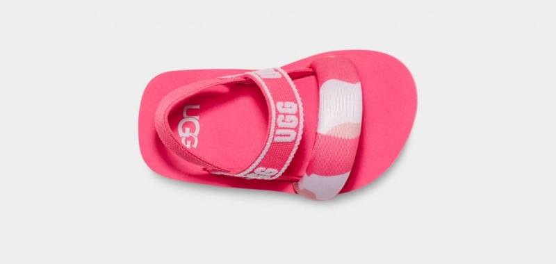 Ugg Zuma Sling Camopop Kids' Sandals Pink | LANXCUM-36
